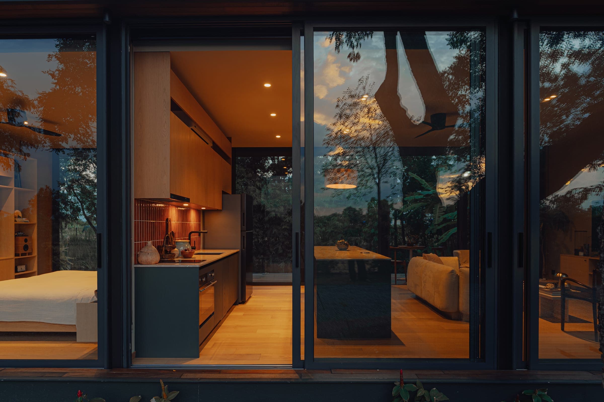 Sati exterior at dusk